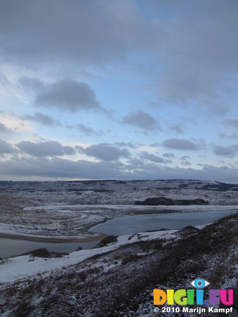 SX12151 Snow on Merthyr-mawr Warren and Ogmore River